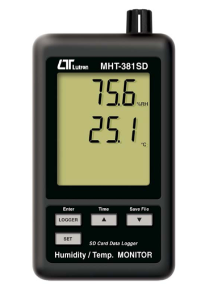 LUTRON MHT-381SD Humidity/Temp. Data Recorder + SD Card real time data recorder