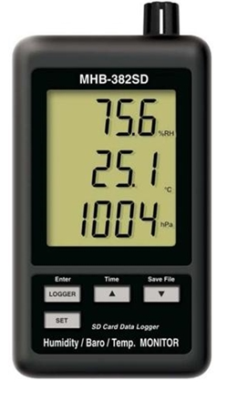 LUTRON MHB-382SD Humidity/Barometer/Temp. Data Recorder + SD card real time data recorder