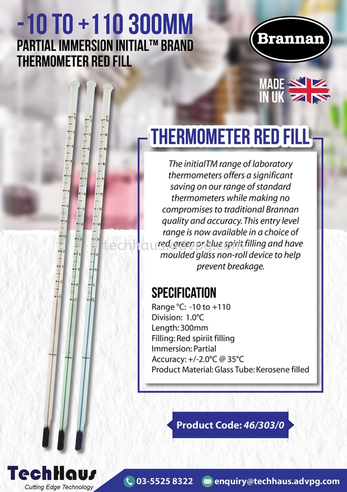 BRANNAN THERMOMETER RED FILL