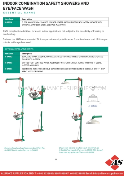 Indoor Combination Safety Showers And Eye/Face Wash