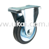 MEDIUM DUTY RIGID CASTOR C/W PRESSED RUBBER WHEEL NANSIN - JAPAN CASTOR WHEEL