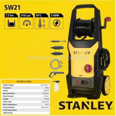 SW21-B1 STANLEY HIGH PRESSURE WASHER 2100W 145BAR