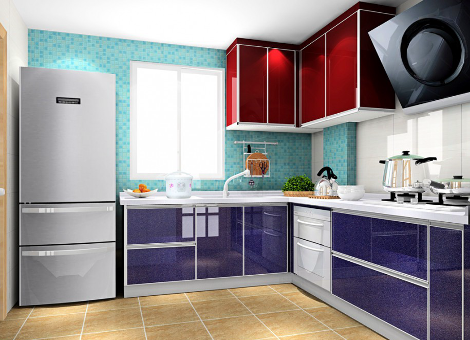 Provided Company List In Malaysia Bright Colors Kitchen Cabinet Kitchen 3D Design Drawing