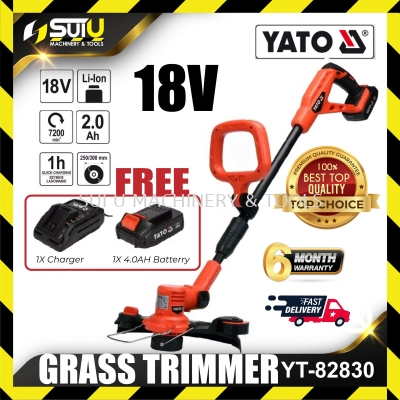 YATO YT-82830 / YT82830 / YT 82830 18V Grass Trimmer w/ 1 x Battery 4.0Ah + Charger