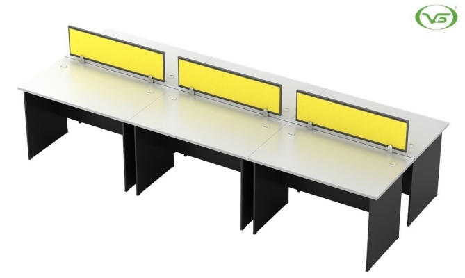 AIM Desking system with wooden leg table