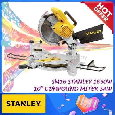 SM16 STANLEY 10" COMPOUND MITER SAW READY STOCKS245MM FOR WOOD WORK CUTTING SM 16 STANLEY SM16 10I