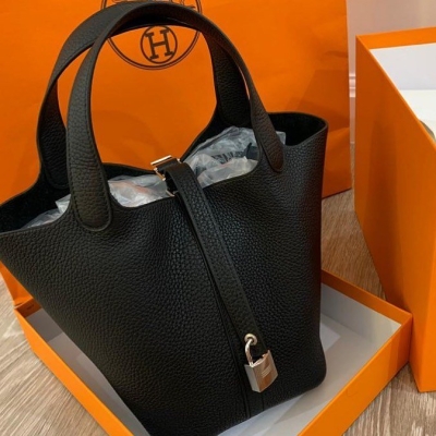 Brand New Hermes Picotin 18 Black Clemence PHW