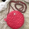 Brand New Limited Edition Pink Camellia Caviar Round Bag SHW Chanel