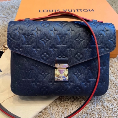 Louis Vuitton Monogram Empreinte Pochette Metis Navy Blue