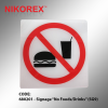 680201 - Signage No Foods:Drinks (SG9) SIGNAGE PLATE SALES & PROMOTION CARDS