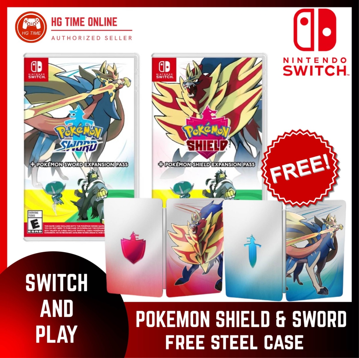 Nsw Nintendo Switch Pokemon Shield Sword Expansion Pass With Free Steel Case Switch Game Supplier Suppliers Supply Supplies Hg Time Enterprise