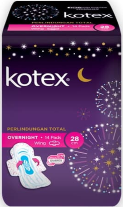 Kotex overnight Total Protection Wing 28cm 14pads
