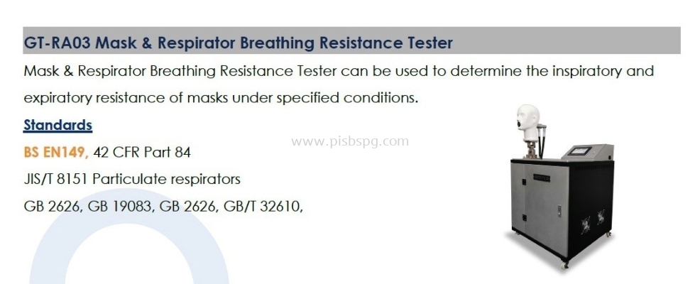 Mask & Respirator Breathing Resistance Tester