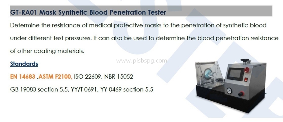 Mask Synthetic Blood Penetration Tester