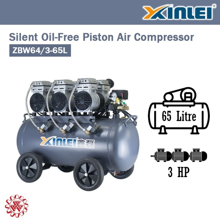 XINLEI Silent Oil-Free Piston Air Compressor ZBW64/3-65L