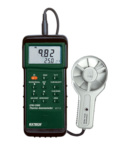 EXTECH 407113 : Heavy Duty CFM Metal Vane Anemometer