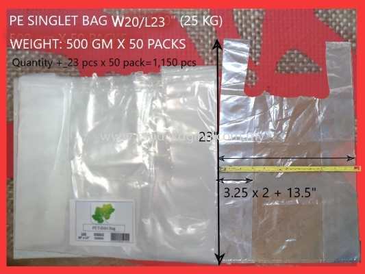 W20''/L23'' PE SINGLET BAG (+-25 KG)