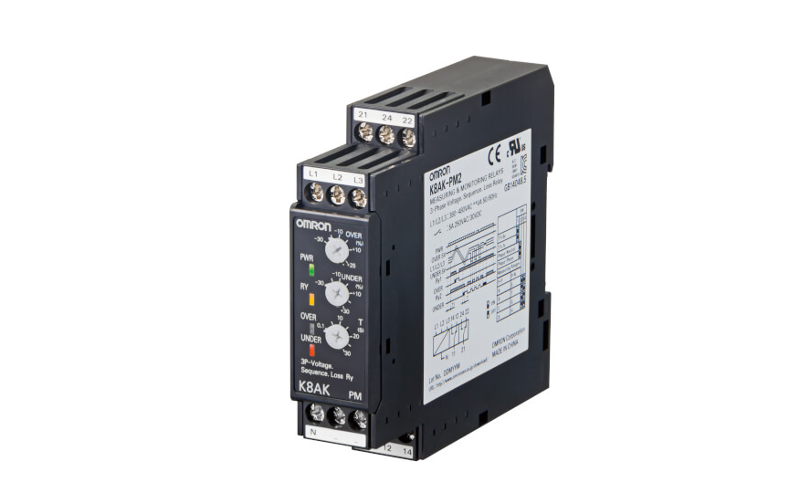 Omron K8AK-PM Ideal for Monitoring 3-phase Power Supplies for Industrial Facilities and Equipment. 22.5 mm