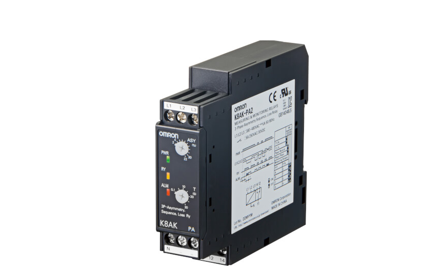 Omron K8AK-PA Ideal for 3-phase Voltage Asymmetry Monitoring for Industrial Facilities and Equipment. 22.5