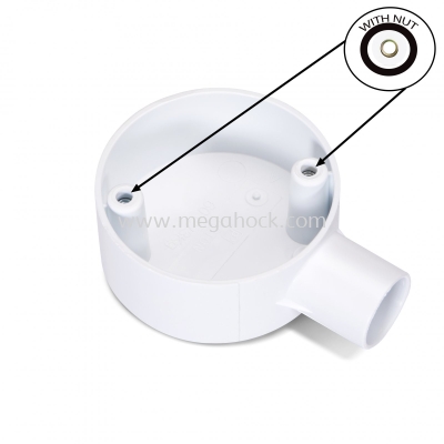 Circular 1 Way End Box            (White) (With Nut)