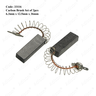 (Out of Stock) Code: 33116 Carbon Brush 6.3x12.5x36mm 2pz Set