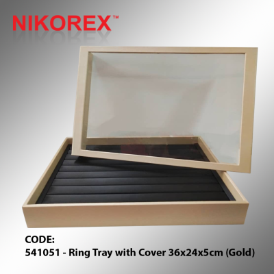541051 - Ring Tray with Cover 36x24x5cm (Gold)