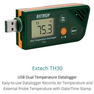 EXTECH TH30 DUAL TEMPERATURE DATA LOGGER 