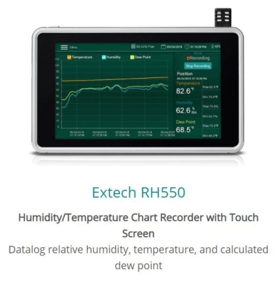 EXTECH RH550 HUMIDITY TEMPERATURE CHART RECORDER WITH TOUCH SCREEN