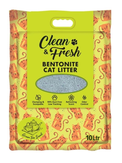 60122 Clean & Fresh 10L Cat Litter - Green Tea