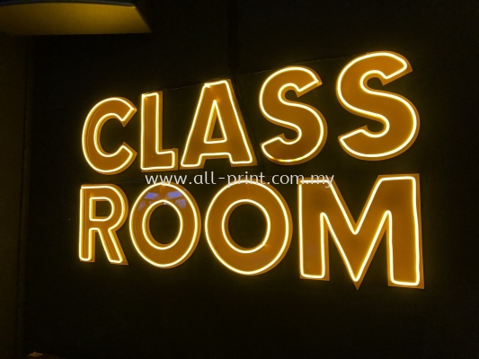 class room-custom made led neon & led fabric lightbox 