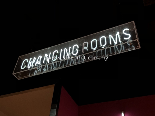 changing rooms - custom made LED neon&led fabric lightbox 