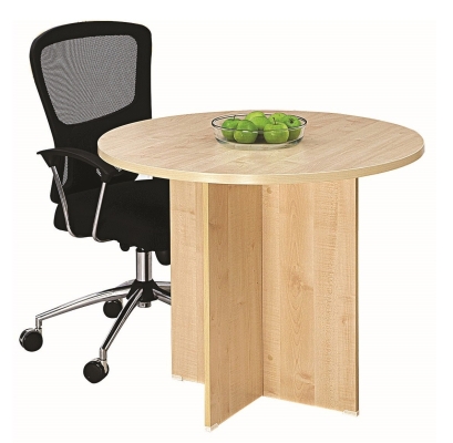 Round discussion table with wooden leg (Full Maple) 
