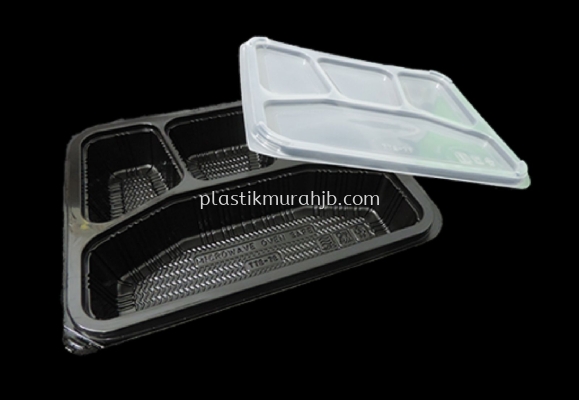 TTB-7 Black 4 Compartment Lunch Box