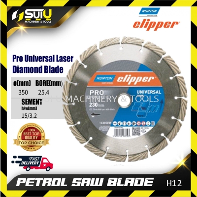 NORTON CLIPPER H12 Pro Universal Laser Petrol Saw Blade 350x25.4mm