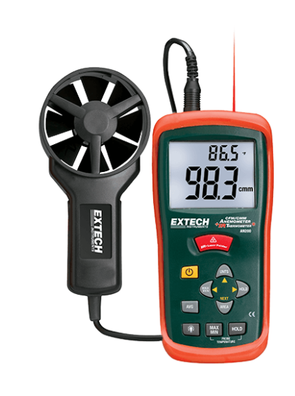 extech an200 : cfm/cmm mini thermo-anemometer with built-in infrared thermometer