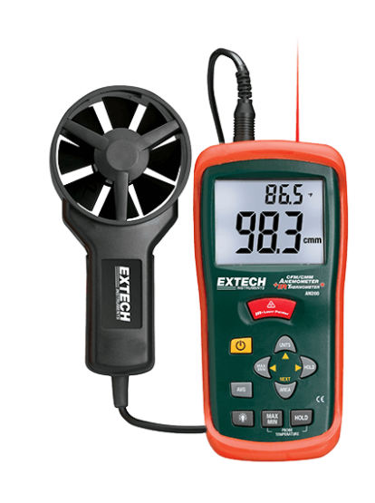 EXTECH AN200 : CFM/CMM Mini Thermo-Anemometer with built-in Infrared Thermometer