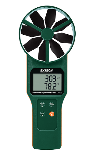 extech an320 : large vane cfm/cmm anemometer/psychrometer plus co2