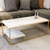 ARGON Marble Texture Modern Rectangle Coffee Table Table Home & Living