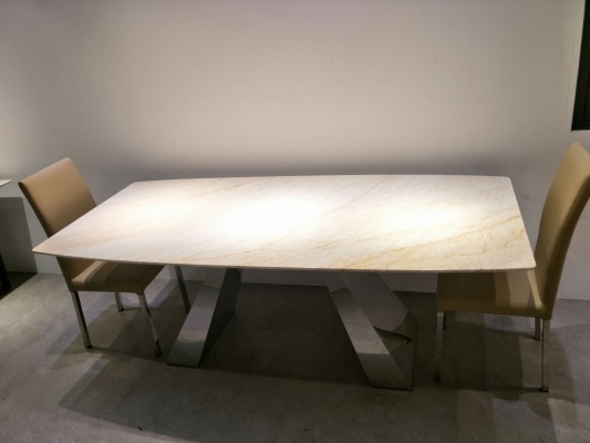 Meja Makan Marmar Putih / Set Makan 8 Dudukan Design Moden
