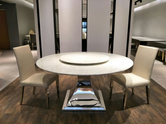 Natural white marble dining table (2)