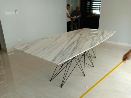 White Marble Dining Table / Modern Stand Design