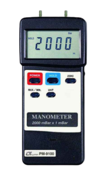 LUTRON PM-9100 Manometer, 2000 mbar, differential input