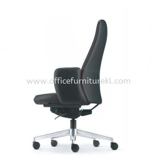 EVE DIRECTOR MEDIUM BACK LEATHER CHAIR WITH ALUMINIUM BASE AND FIXED ARMREST AEV 6411L-A