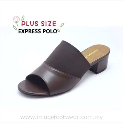 Express Polo Plus Size Ladies Sandal with 1.2 Inch Heel - SL- 9195- BROWN Colour