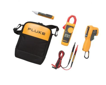 fluke 62 max+/323/1ac ir thermometer, clamp meter and voltage detector kit