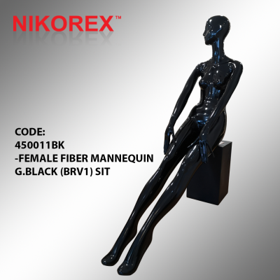 450011BK -FEMALE FIBER MANNEQUIN G.BLACK (BRV1) SIT