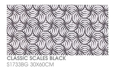 Bathroom CLASSIC - Classic Scales Black S1733BG Bathroom Tile Choose Sample / Pattern Chart