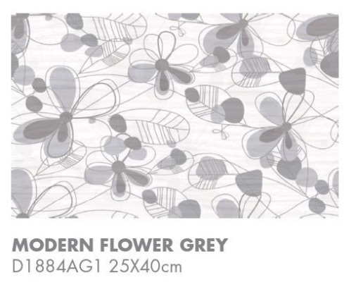 Bathroom GEOMETRIC CURVE  Modern Flower Grey D1884AG1