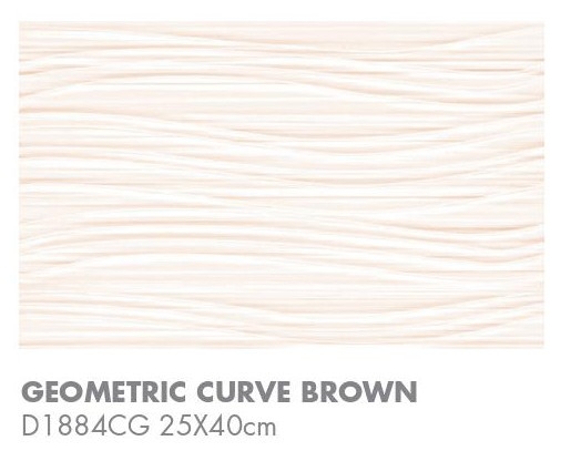 Bathroom GEOMETRIC CURVE  Geometric Curve Brown D1884CG Bathroom Tile Choose Sample / Pattern Chart