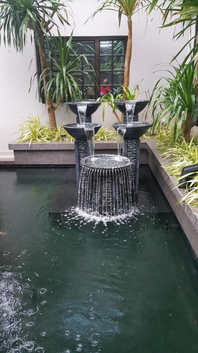 Nice flowing water feature @ Indah Pura Kulai